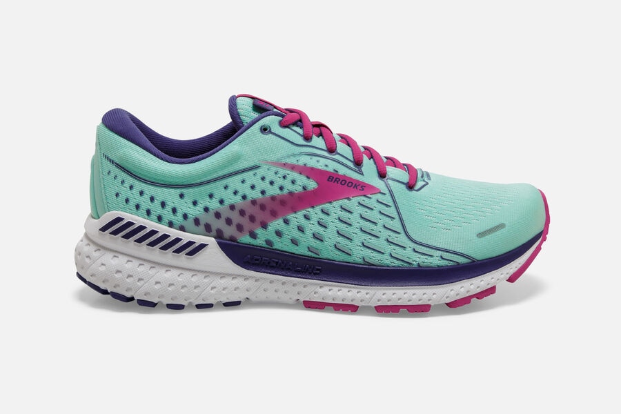 Brooks Israel Adrenaline GTS 21 Road Running Shoes Womens - Turquoise/Pink - MPA-237605